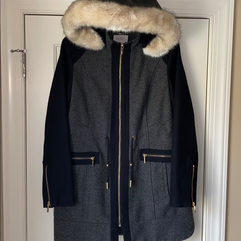 Laundry by Shelli Segal Colorblock Tweed Coat